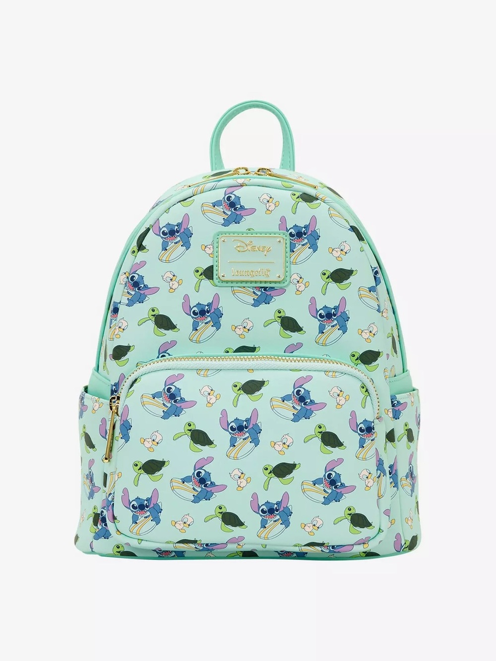 Loungefly Mint Green Disney Stitch & Turtle Mini Backpack